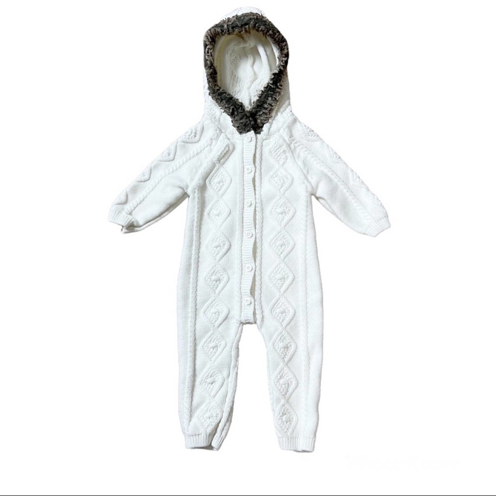 Hope & Henry Organic Cotton Cable Knit One-Piece